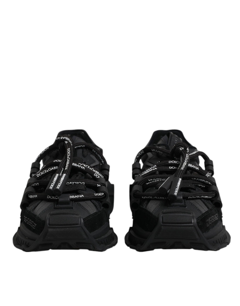 Dolce &amp; Gabbana Black Low Top Space Lace Up Sneakers Shoes