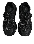 Dolce &amp; Gabbana Black Low Top Space Lace Up Sneakers Shoes