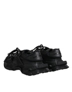 Dolce &amp; Gabbana Black Low Top Space Lace Up Sneakers Shoes