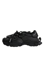 Dolce &amp; Gabbana Black Low Top Space Lace Up Sneakers Shoes