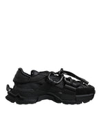 Dolce &amp; Gabbana Black Low Top Space Lace Up Sneakers Shoes