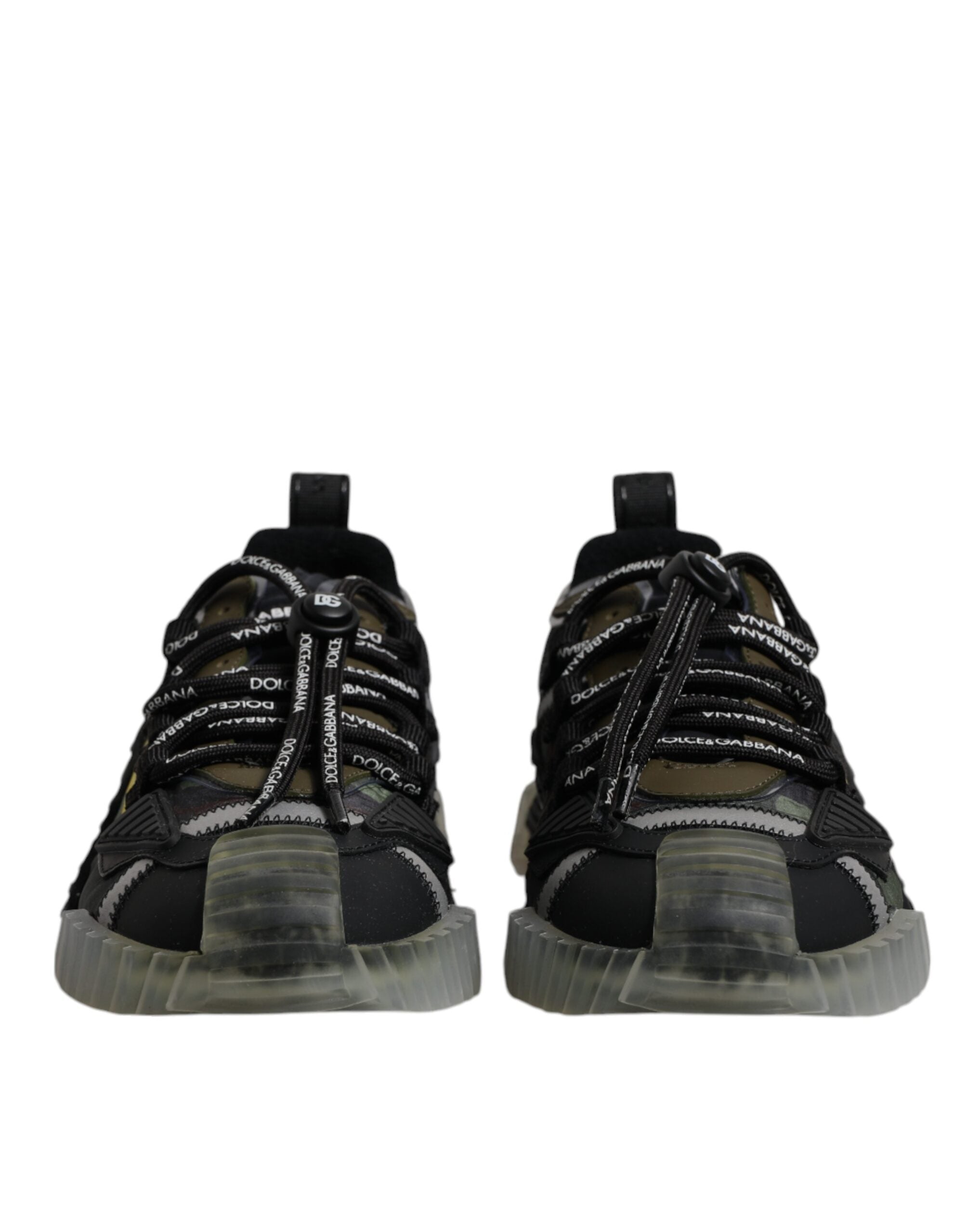 Dolce &amp; Gabbana Black Green Camo NS1 Low Top Sneakers Shoes