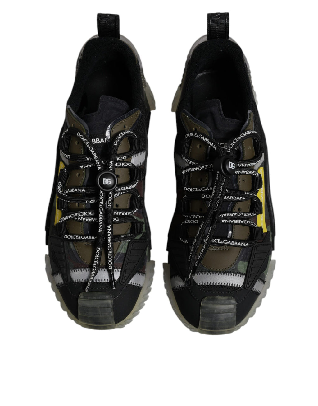 Dolce &amp; Gabbana Black Green Camo NS1 Low Top Sneakers Shoes