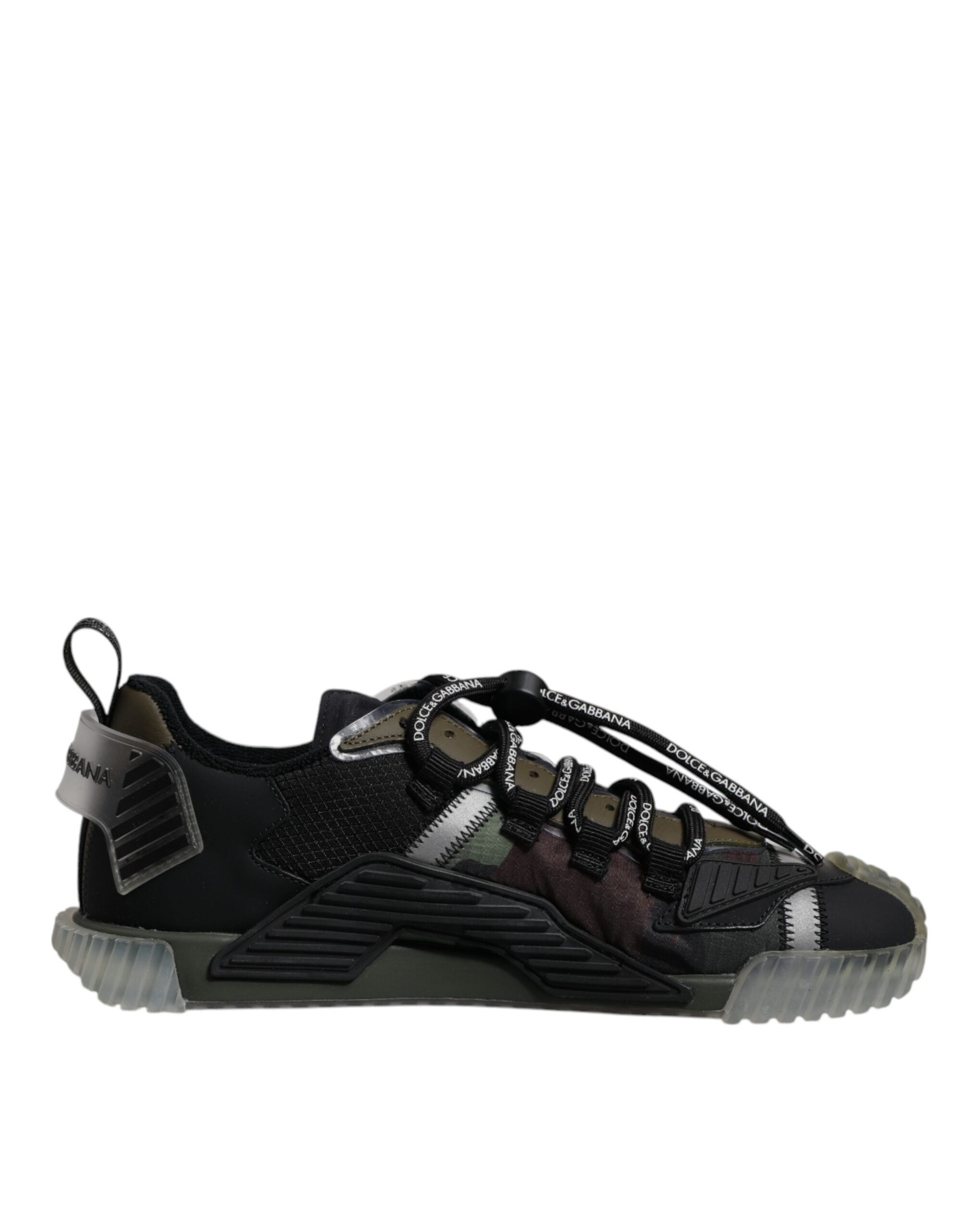 Dolce &amp; Gabbana Black Green Camo NS1 Low Top Sneakers Shoes