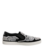 Dolce &amp; Gabbana Black Embellished London Men Slip On Shoes