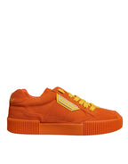 Dolce &amp; Gabbana Orange Miami Leather Low Top Sneakers Shoes