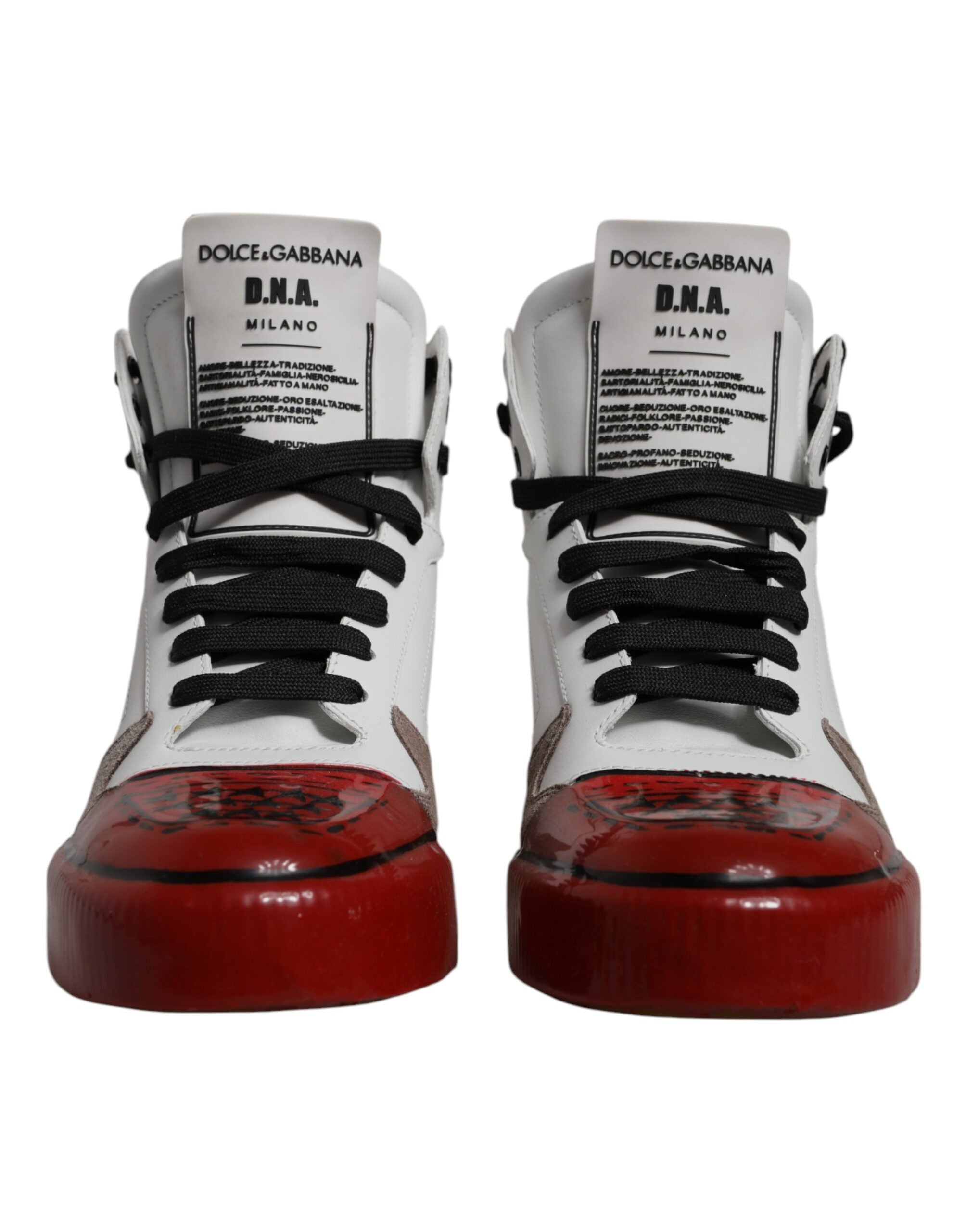 Dolce &amp; Gabbana Multicolor Leather High Top Sneakers Shoes