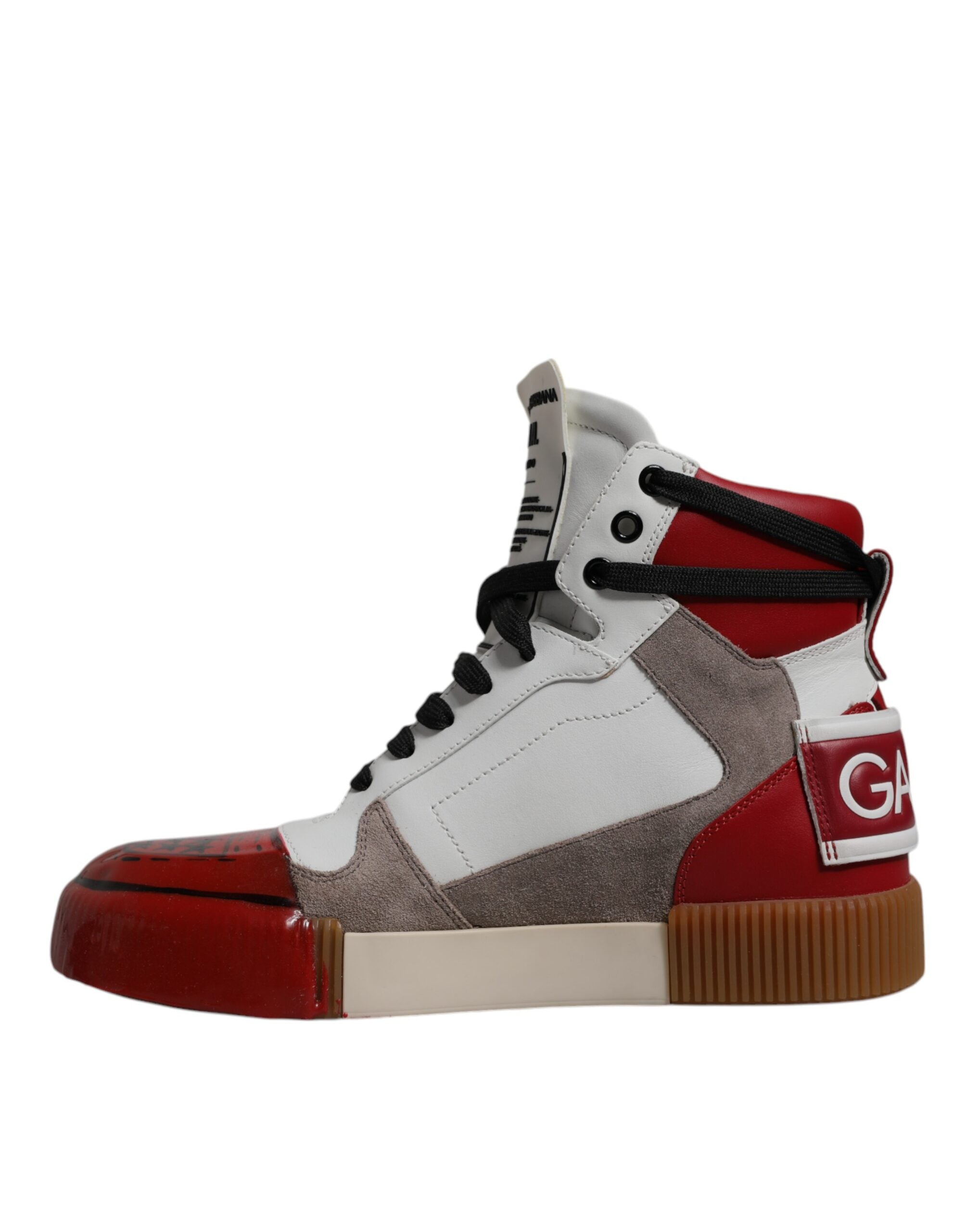 Dolce &amp; Gabbana Multicolor Leather High Top Sneakers Shoes