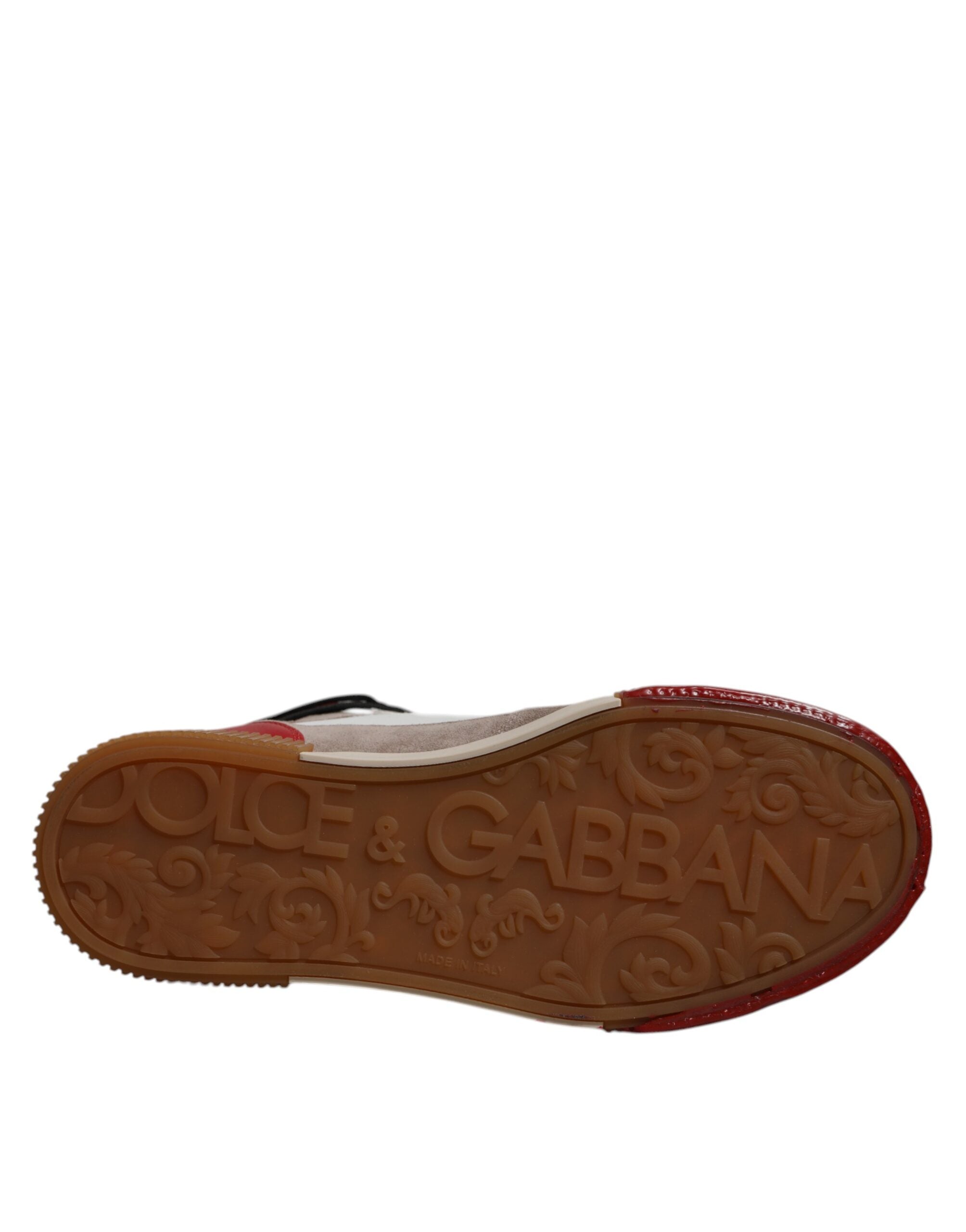 Dolce &amp; Gabbana Multicolor Leather High Top Sneakers Shoes