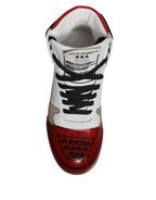 Dolce &amp; Gabbana Multicolor Leather High Top Sneakers Shoes
