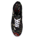 Dolce &amp; Gabbana Black Tropical Print Low Top Sneakers Shoes