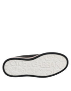Dolce &amp; Gabbana Black Leather Low Top Men Sneakers Shoes