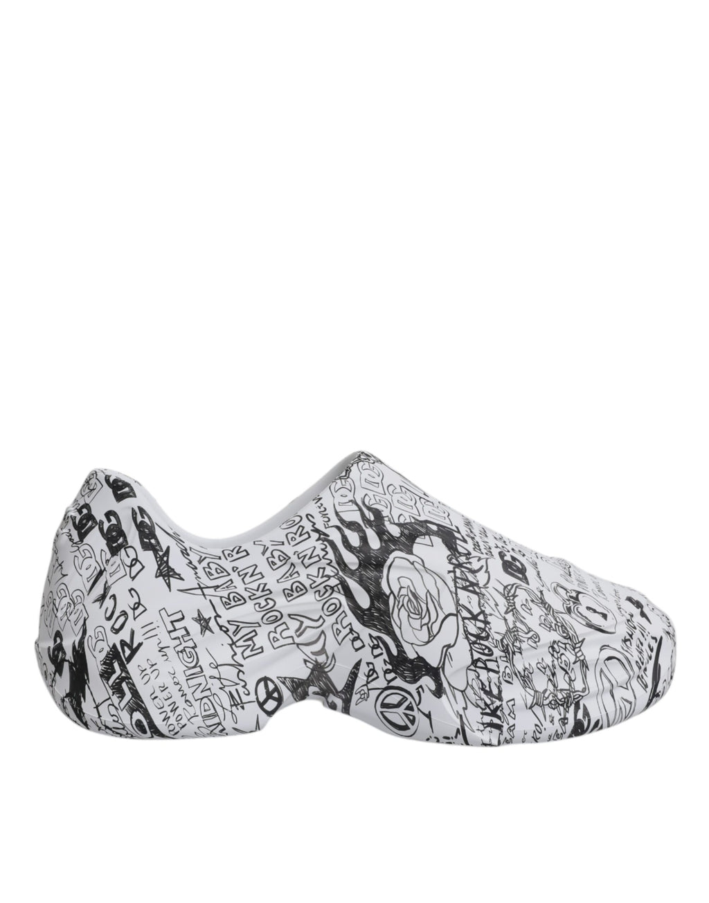 Dolce &amp; Gabbana White Black Graffiti Daymaster Sneakers Shoes