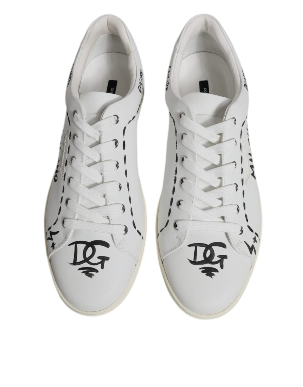 Dolce &amp; Gabbana White Leather Milano Low Top Sneakers Shoes