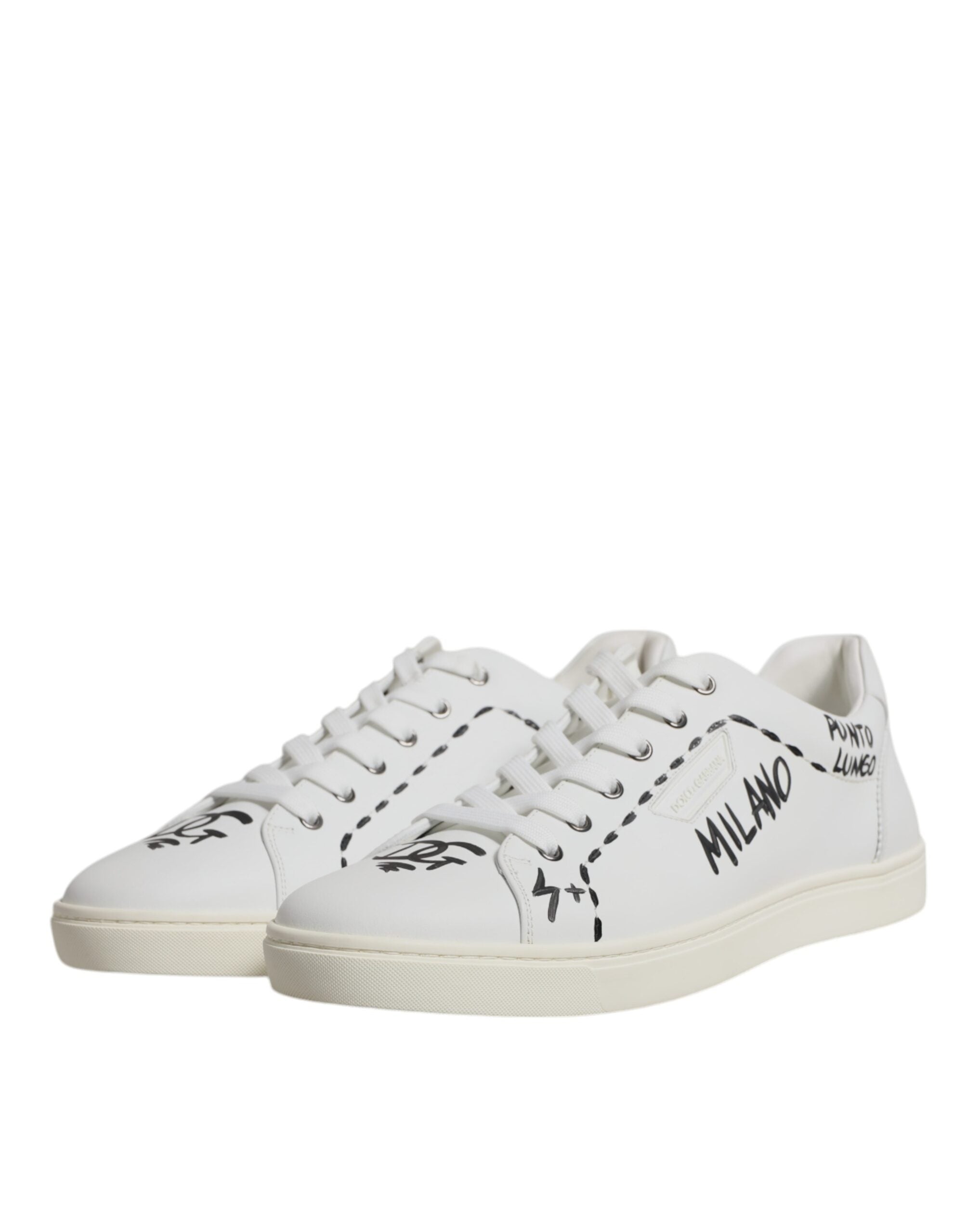 Dolce &amp; Gabbana White Leather Milano Low Top Sneakers Shoes