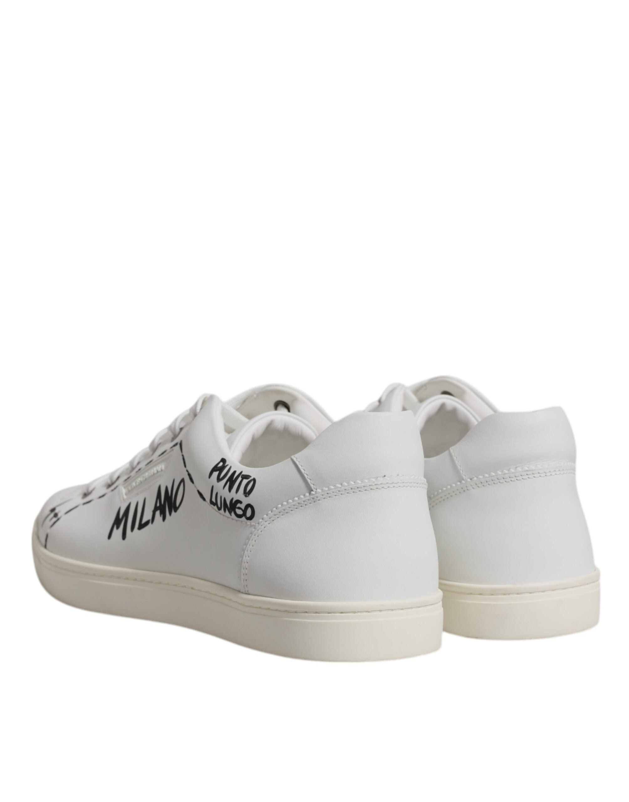 Dolce &amp; Gabbana White Leather Milano Low Top Sneakers Shoes