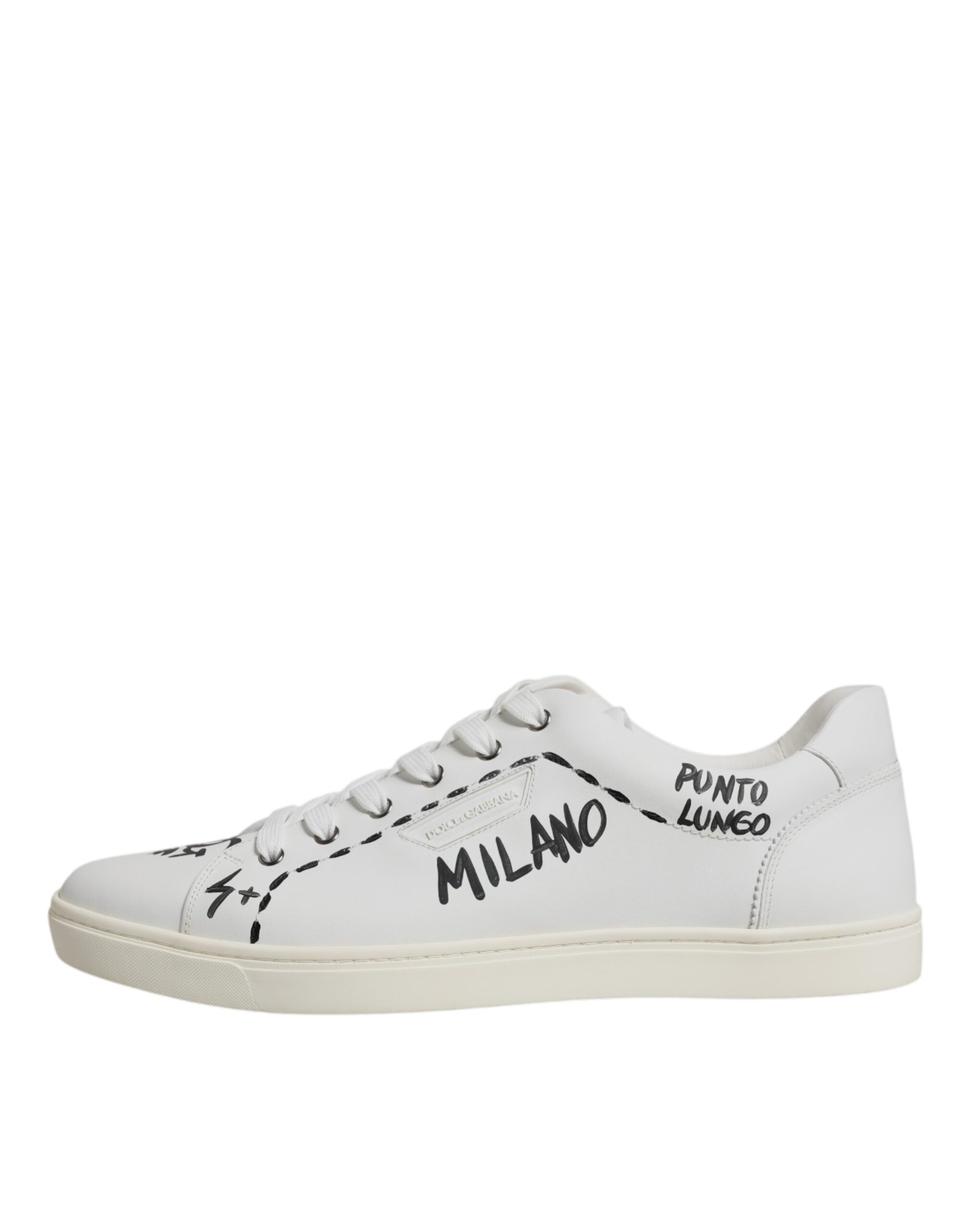 Dolce &amp; Gabbana White Leather Milano Low Top Sneakers Shoes