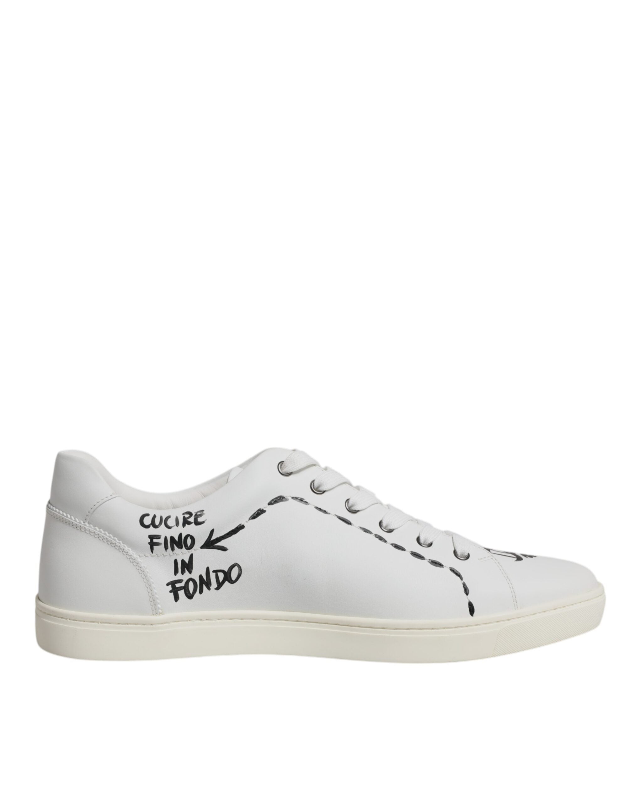 Dolce &amp; Gabbana White Leather Milano Low Top Sneakers Shoes