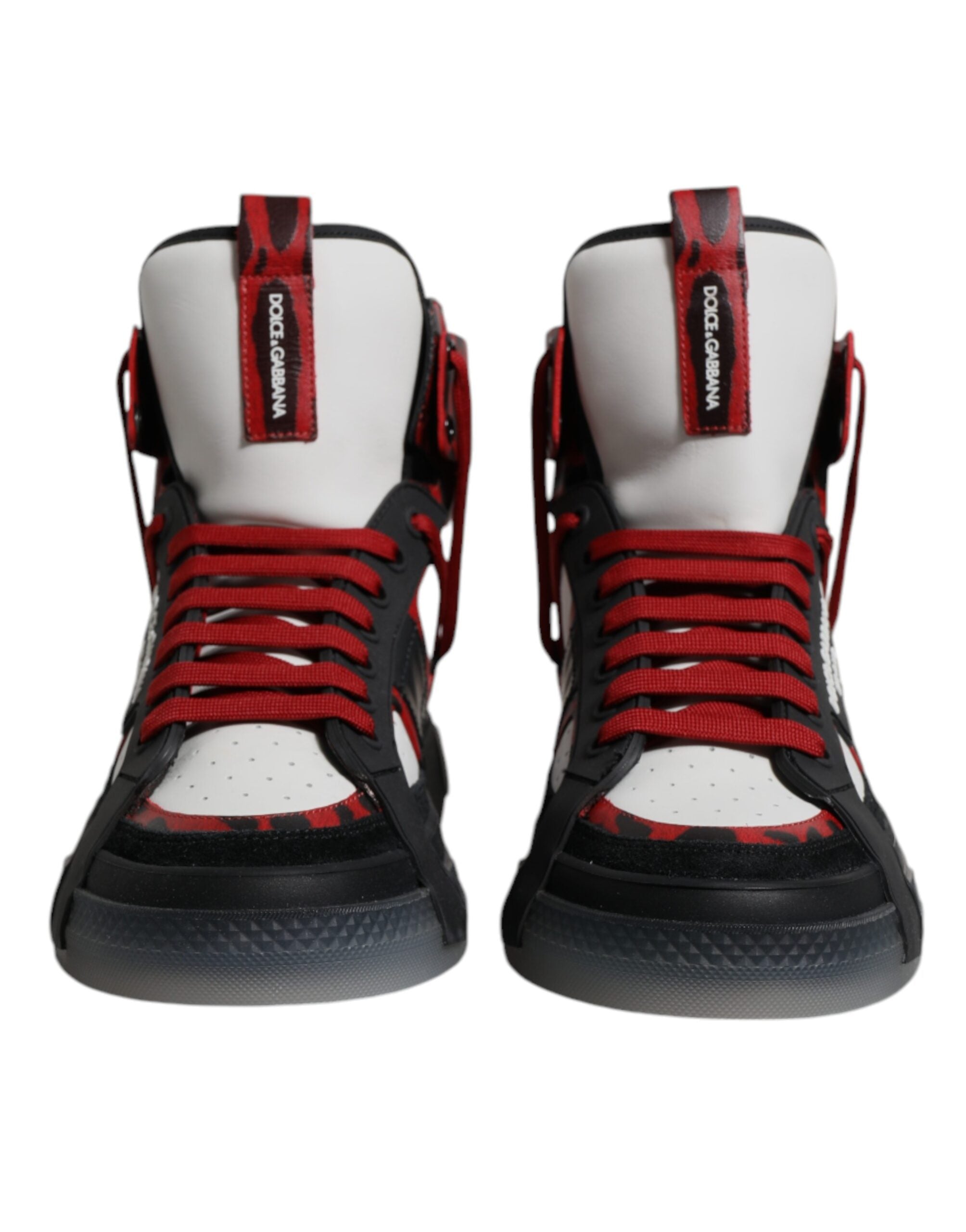 Dolce &amp; Gabbana Multicolor Leather High Top Sneakers Shoes