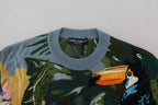 Dolce &amp; Gabbana Jungle Wool Silk Pullover Logo Sweater