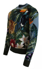 Dolce &amp; Gabbana Jungle Wool Silk Pullover Logo Sweater