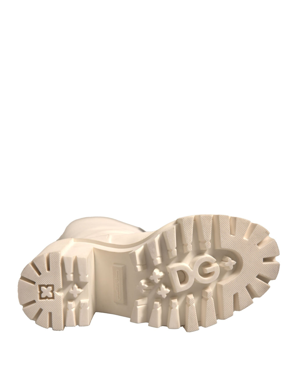 Dolce &amp; Gabbana White DG Logo Hi Trekking Plateau Biker Boots Shoes