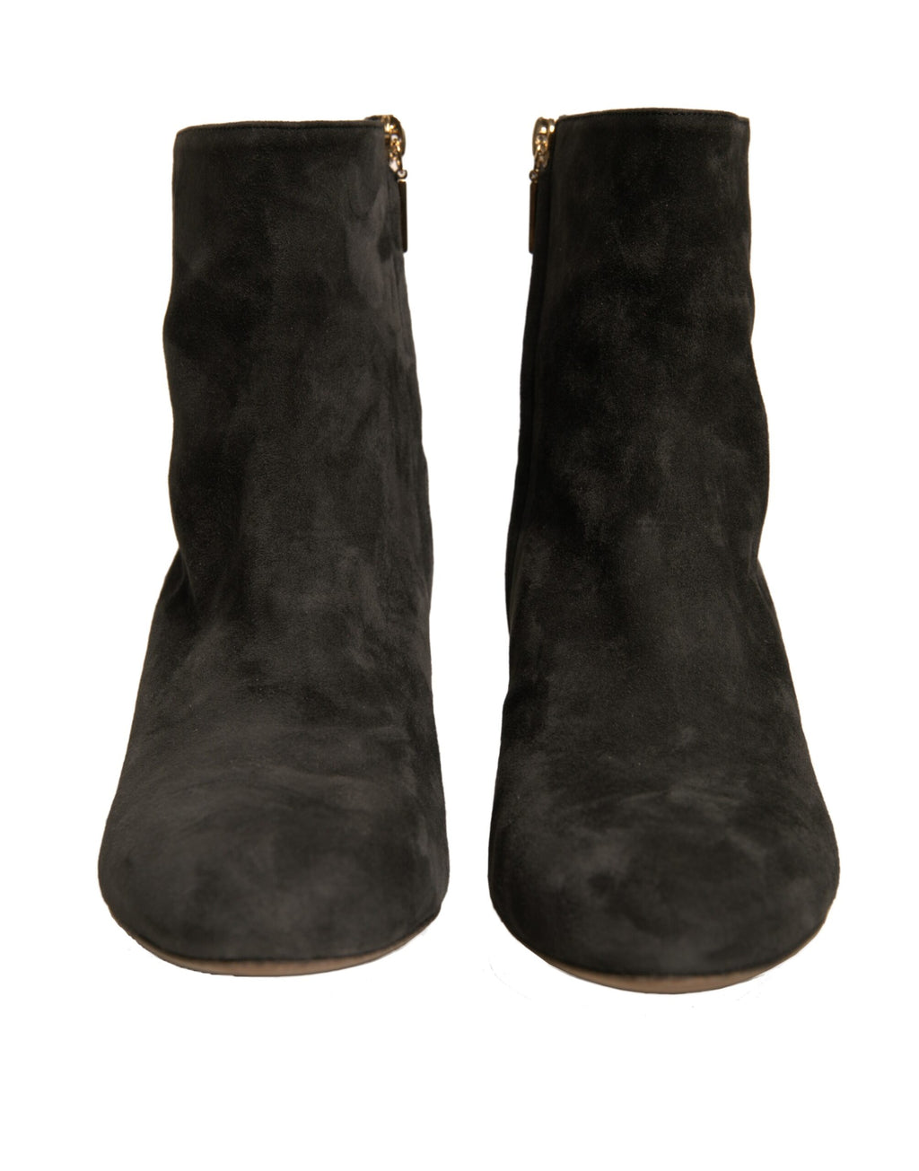 Dolce &amp; Gabbana Black Embellished Heel Ankle Boots Shoes