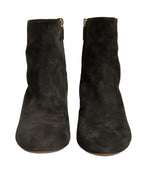 Dolce &amp; Gabbana Black Embellished Heel Ankle Boots Shoes