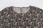 Dolce &amp; Gabbana Gray Gold Key Print Silk Blouse T-shirt