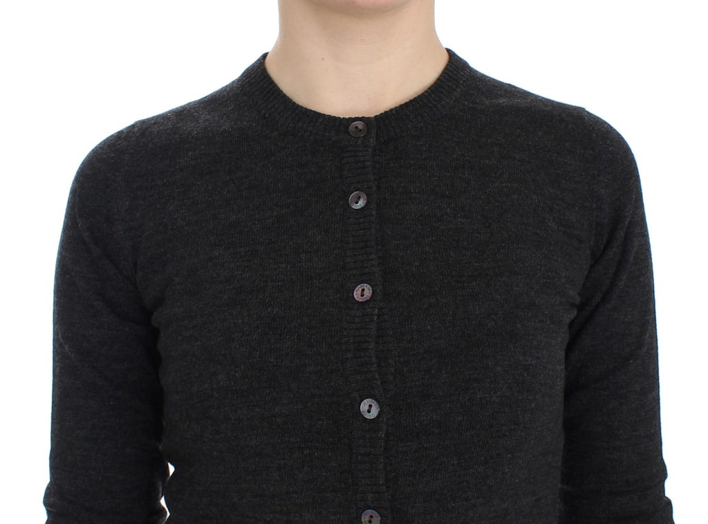 Dolce &amp; Gabbana Gray Wool Button Cardigan Sweater