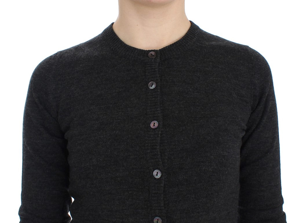 Dolce &amp; Gabbana Gray Wool Button Cardigan Sweater