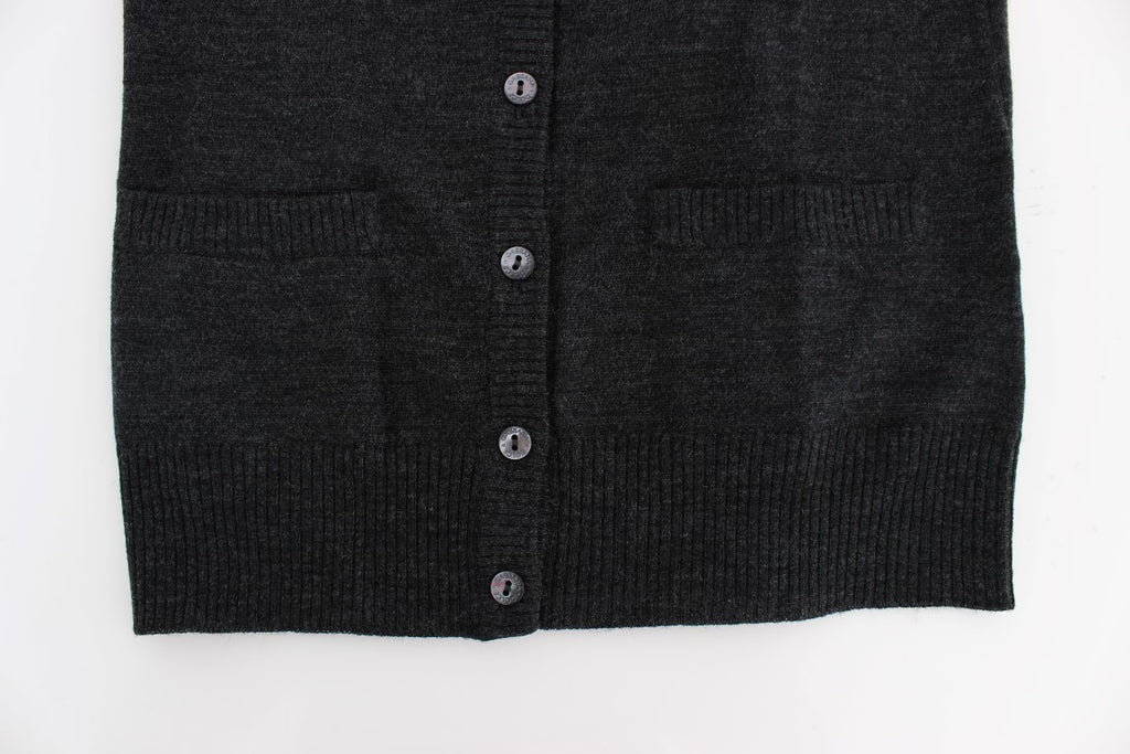 Dolce &amp; Gabbana Gray Wool Button Cardigan Sweater
