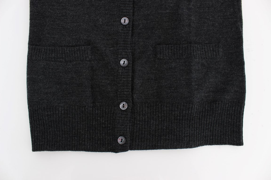 Dolce &amp; Gabbana Gray Wool Button Cardigan Sweater