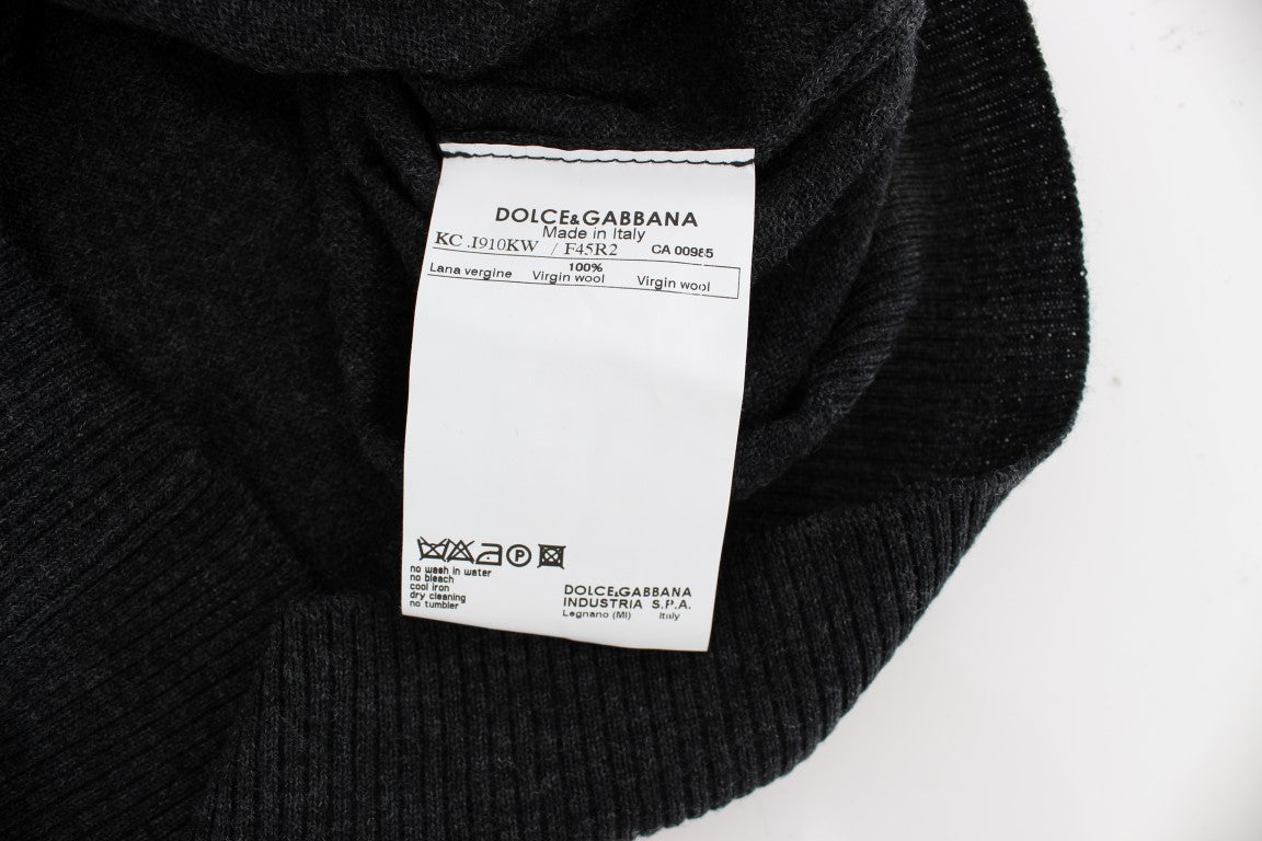 Dolce &amp; Gabbana Gray Wool Button Cardigan Sweater