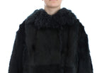 Dolce &amp; Gabbana Black Goat Fur Shearling Long Jacket Coat