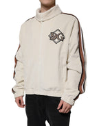 Dolce &amp; Gabbana Beige Logo Applique Cotton Corduroy Full Zip Jacket