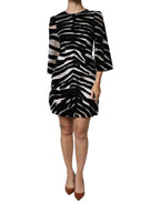 Dolce &amp; Gabbana Black White Zebra A-line Sheath Mini Dress