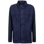 Herno Blue Linen Men Jacket