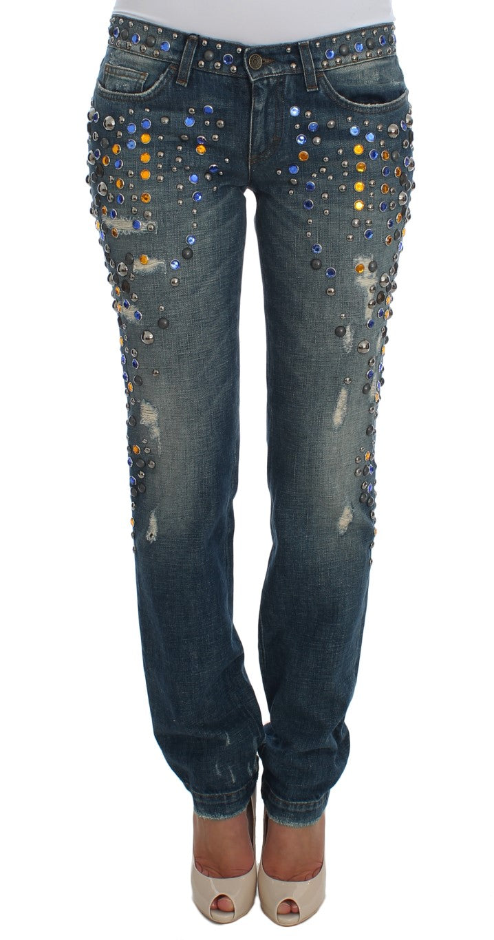 Dolce &amp; Gabbana Crystal Embellished GIRLY Slim Fit Jeans
