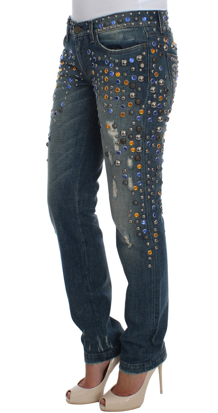Dolce &amp; Gabbana Crystal Embellished GIRLY Slim Fit Jeans