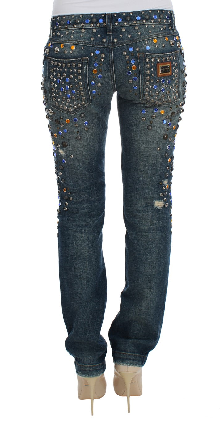 Dolce &amp; Gabbana Crystal Embellished GIRLY Slim Fit Jeans