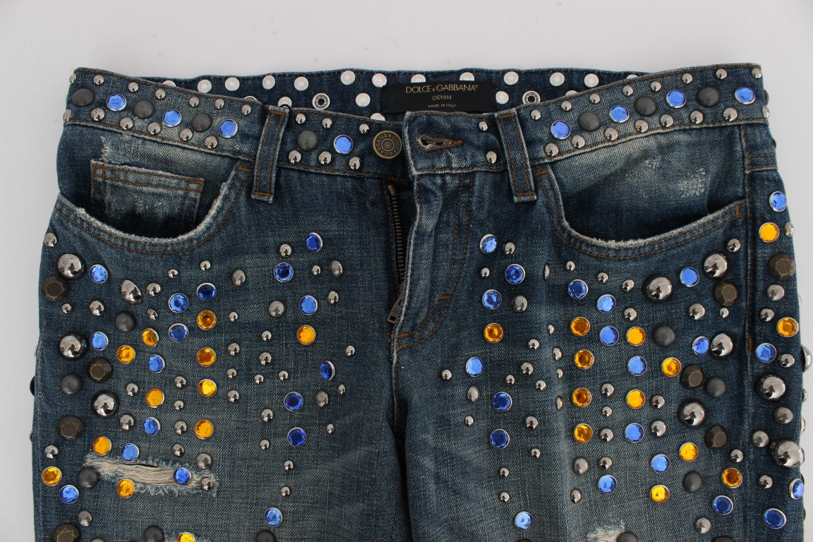 Dolce &amp; Gabbana Crystal Embellished GIRLY Slim Fit Jeans