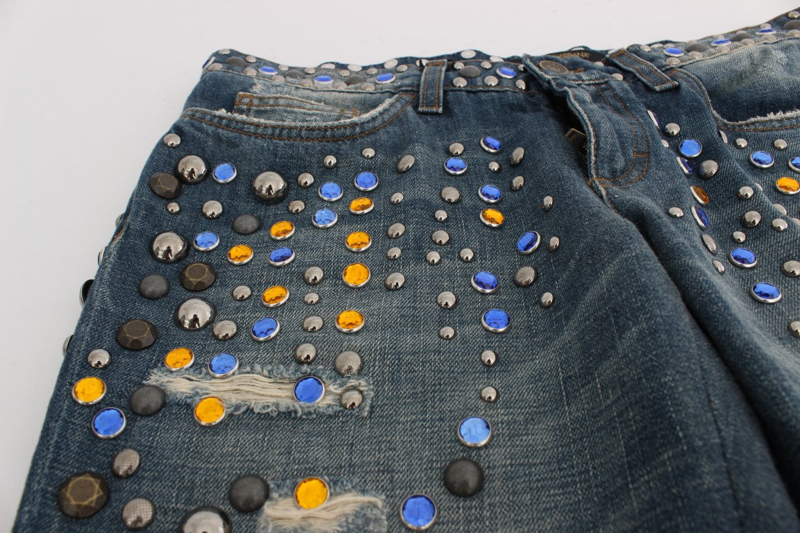 Dolce &amp; Gabbana Crystal Embellished GIRLY Slim Fit Jeans