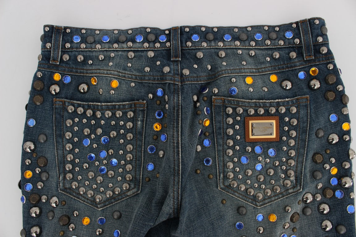 Dolce &amp; Gabbana Crystal Embellished GIRLY Slim Fit Jeans