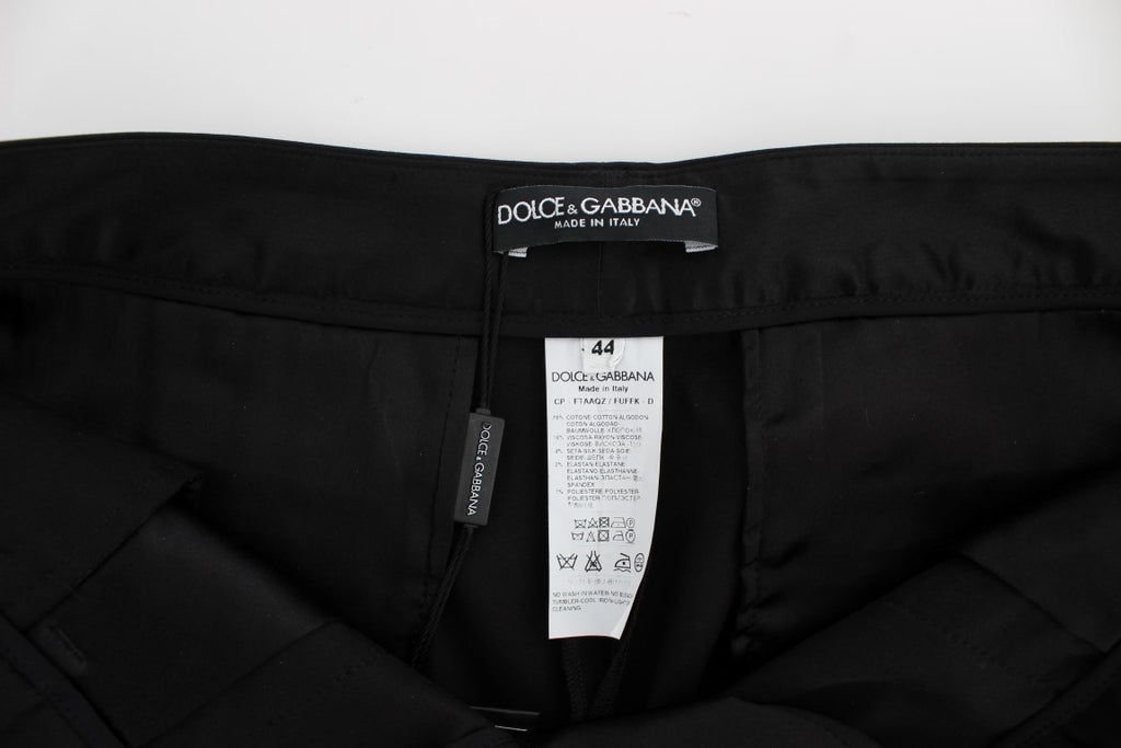 Dolce &amp; Gabbana Black Cotton Stretch Torero Capris Pants
