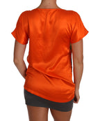 Dolce &amp; Gabbana Silk Orange Lemon Crystal T-shirt Top