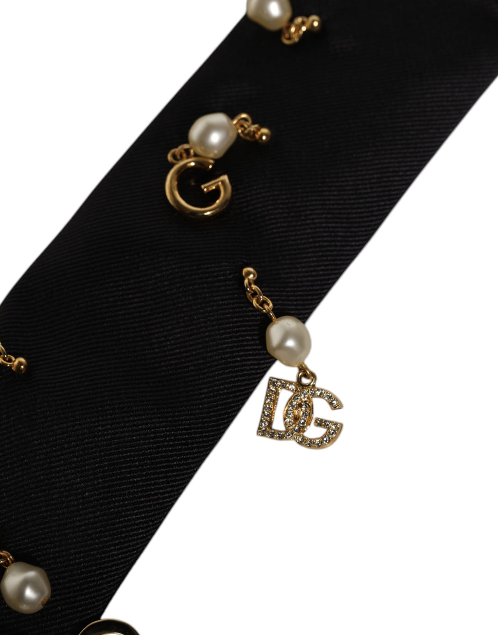 Dolce &amp; Gabbana Black Logo Embellished Adjustable Necktie Tie