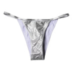 Dolce &amp; Gabbana Silver Polyester Beachwear Bikini Bottom Swimwear