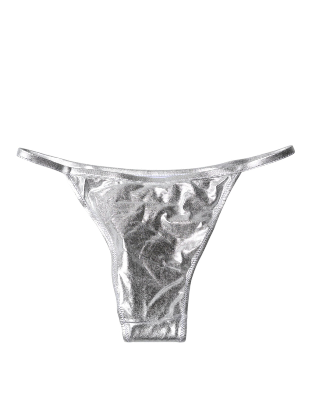 Dolce &amp; Gabbana Silver Polyester Beachwear Bikini Bottom Swimwear