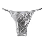 Dolce &amp; Gabbana Silver Polyester Beachwear Bikini Bottom Swimwear